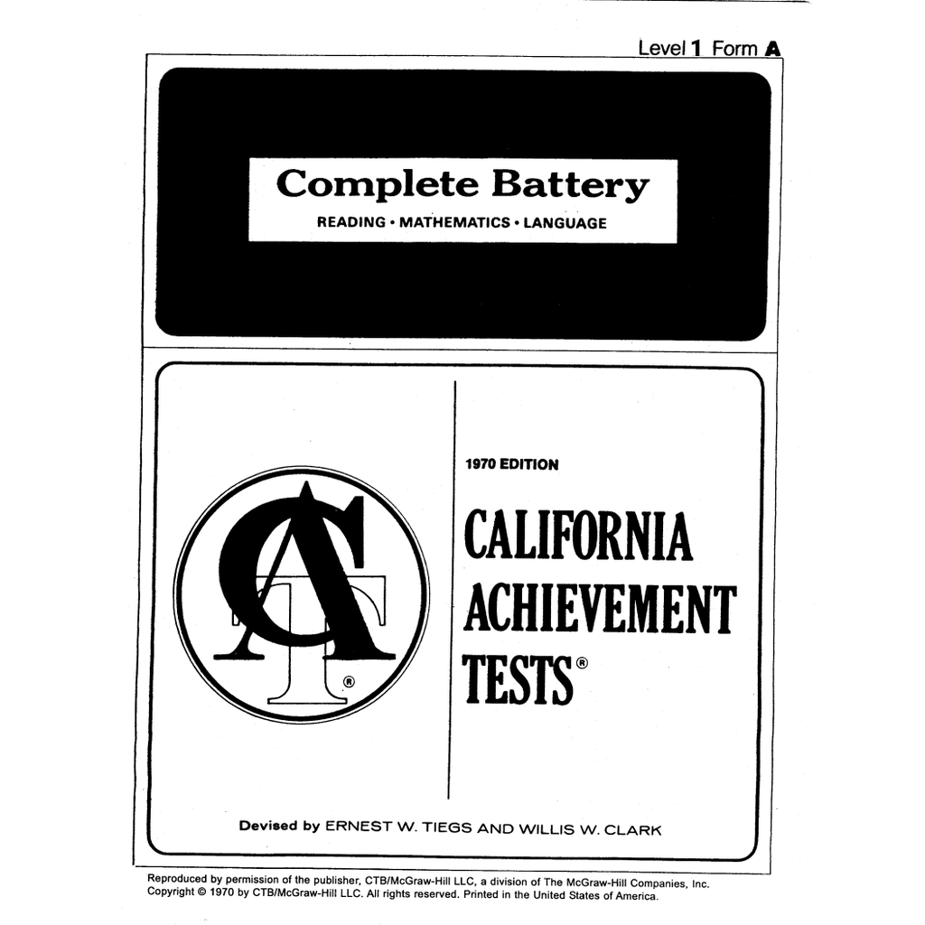 Level 1 Booklet Scoring
